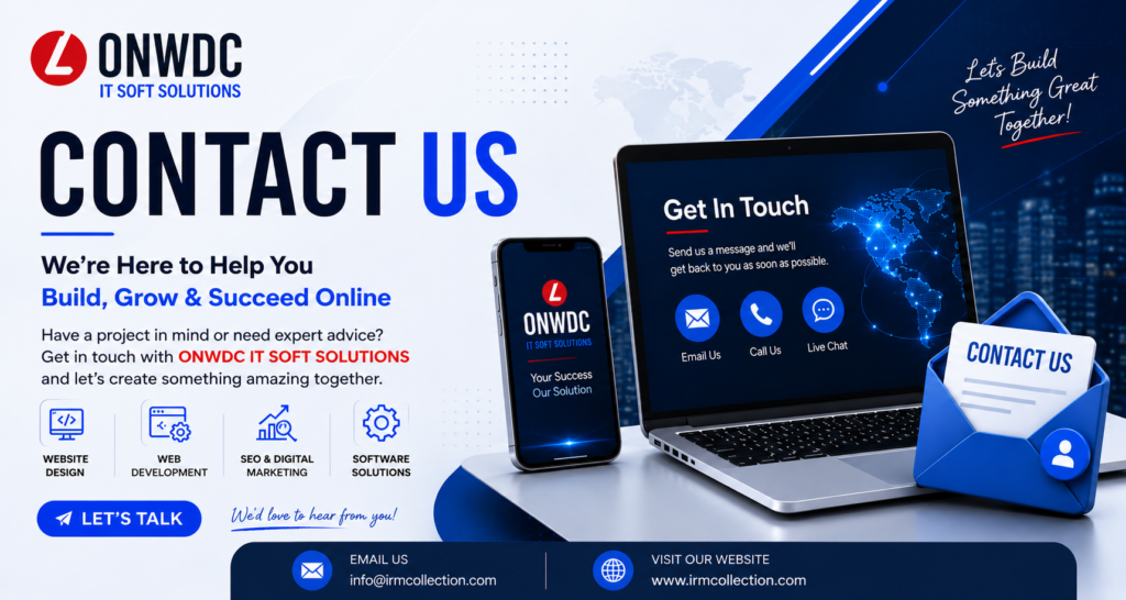 Contact Us at ONWDC IT SOFT SOLUTIONS for website design and digital marketing services.