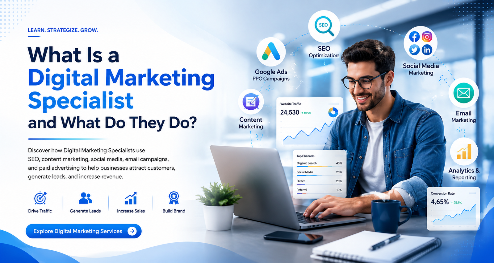 Digital Marketing Specialist working on SEO, social media marketing, and online advertising campaigns